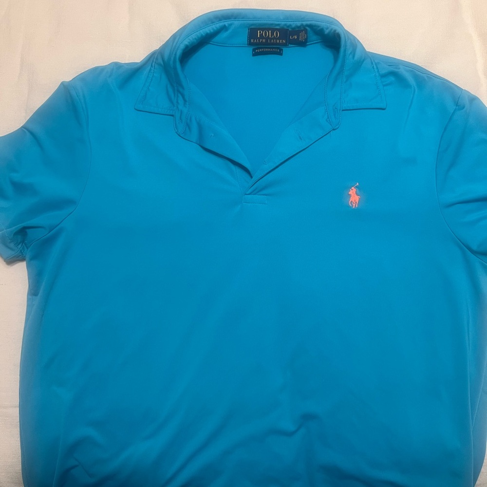 Polo by Ralph Lauren Men's Bright Blue Polo Shirt